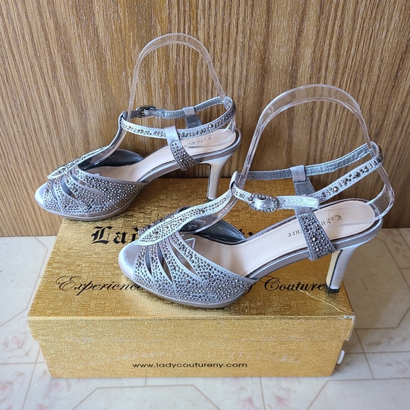 NWB Lady Couture Midnight Pewter Platform Dressy Heels Size EU37/US6.5 - Picture 7 of 12